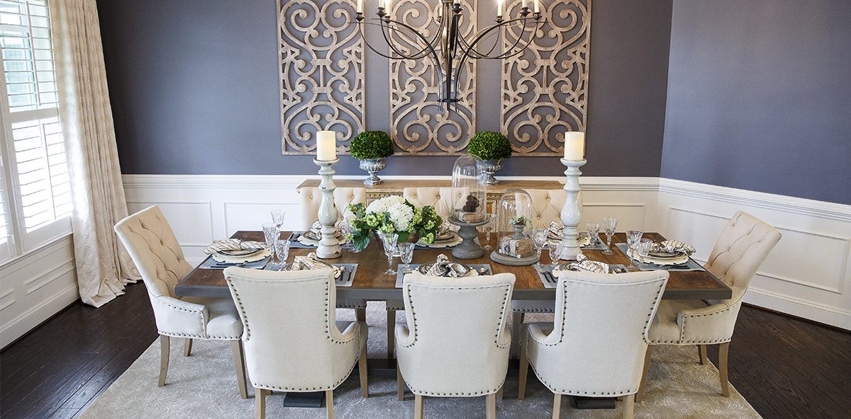 gray french inspired dining room