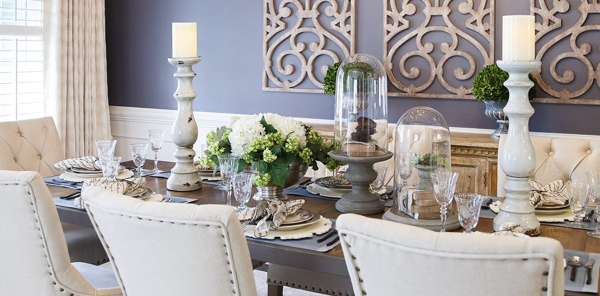 gray french inspired dining room