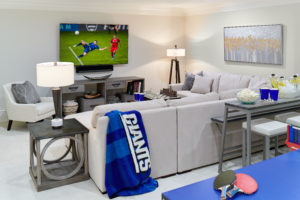 man cave with tv 